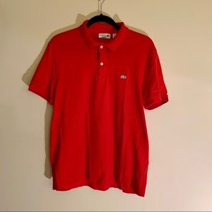 large men’s red Lacoste polo